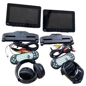 Pyle PLHRDVD90KT 2 Car Headrest DVD Player System 9.4’’Wireless Headphone Damage